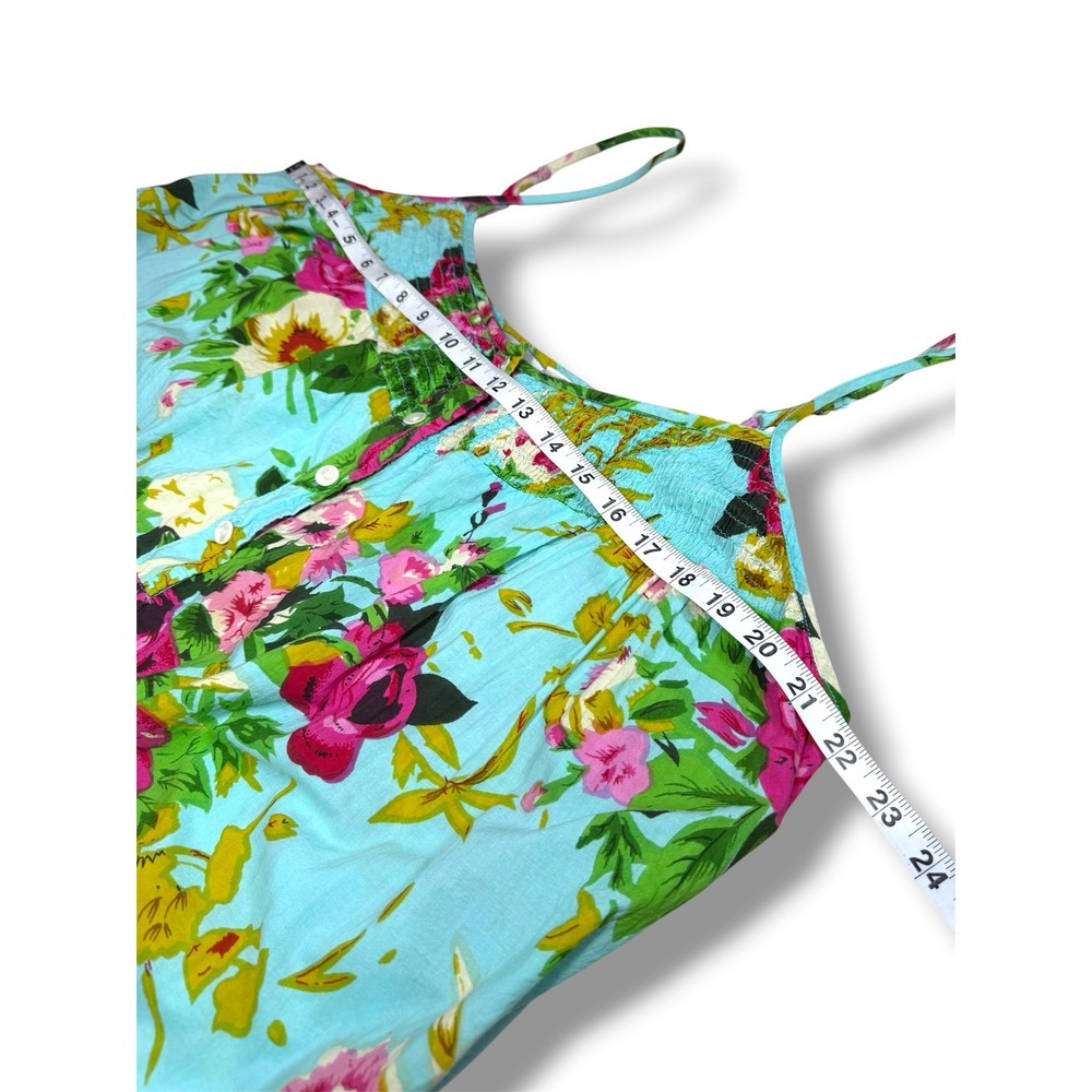 Soft Surroundings Floral Maxi Dress XL Smocked Sundress Pockets Cottagecore Boho - Picture 7 of 7